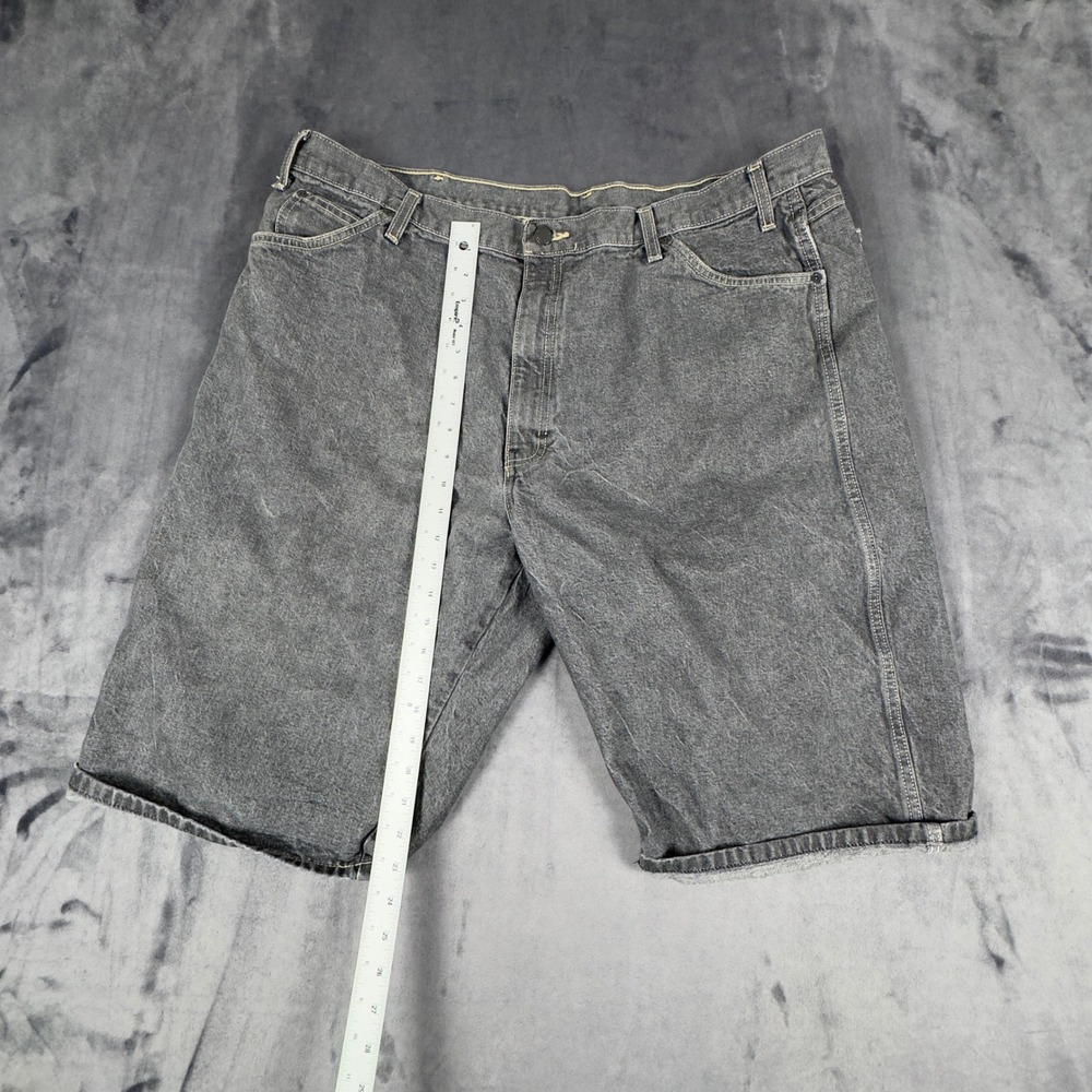 Dickies Carpenter Denim Shorts Mens 42 Gray Washed Black Utility Workwear